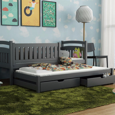 Wooden Bed Galaxy with Trundle and Storage