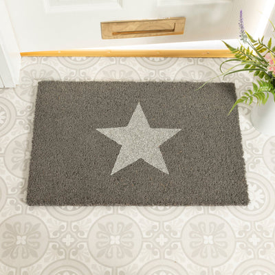 Grey Glitter Star Doormat