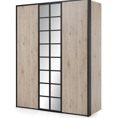 Glass Loft 3 Door Wardrobe 161cm