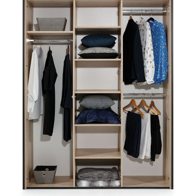 Glass Loft 3 Door Wardrobe 161cm