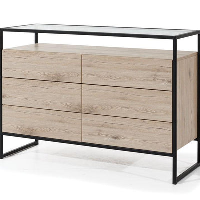 Glass Loft Chest of Drawers with Glass Tabletop
