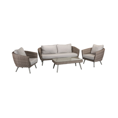 Harper Outdoor 5 Seat Rattan Sofa Set in Grey