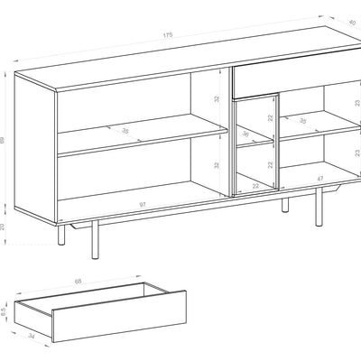 Inox Large Sideboard Cabinet