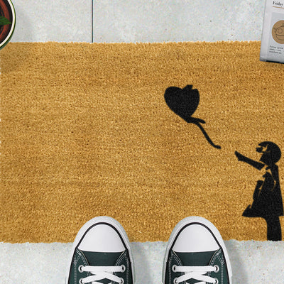 Girl with a Balloon Graffiti Doormat