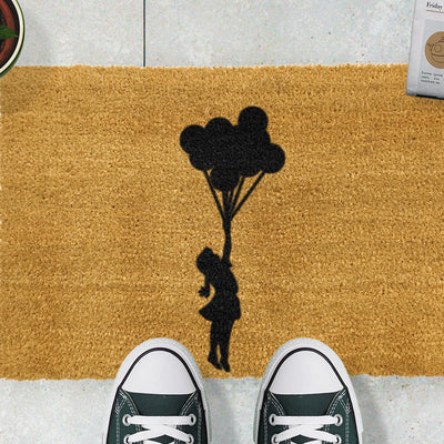 Flying Balloon Girl Doormat