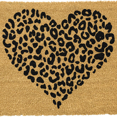 Leopard Print Heart Doormat