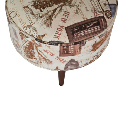 City Print Footstool