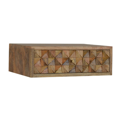 Wall Mounted Diamond Carved Bedside