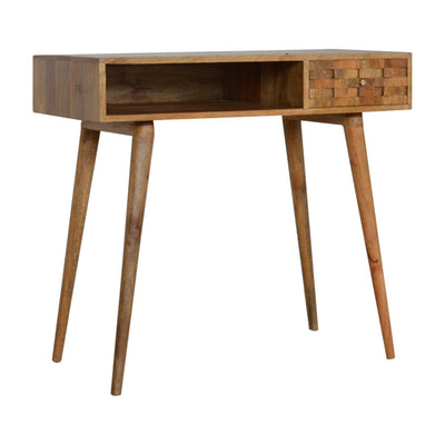 Tile Carved Writing Desk with Open Slot