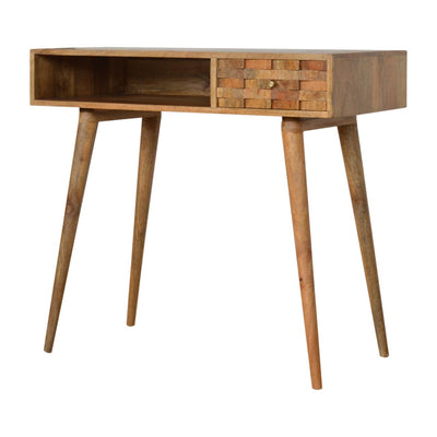 Tile Carved Writing Desk with Open Slot