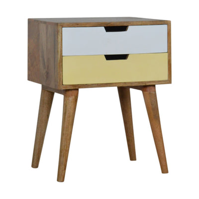 Mustard and White Bedside