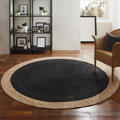 Milano Soft Jute Rug with Charcoal Centre