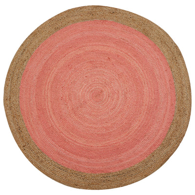 Milano Soft Jute Rug with Pale Pink Centre - 200cm Diameter