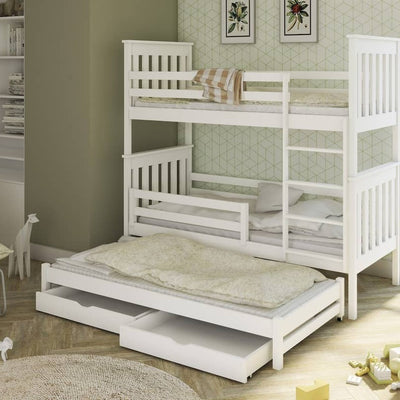 Wooden Bunk Bed Jarek with Trundle and Storage