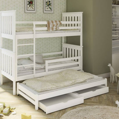 Wooden Bunk Bed Jarek with Trundle and Storage