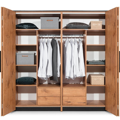 Loft Folding Door Wardrobe 204cm in Lancelot Oak