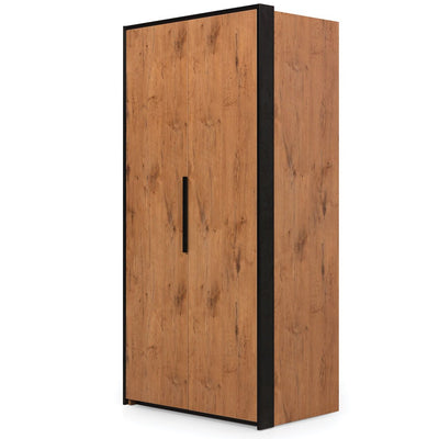 Loft Folding Door Wardrobe 104cm in Lancelot Oak