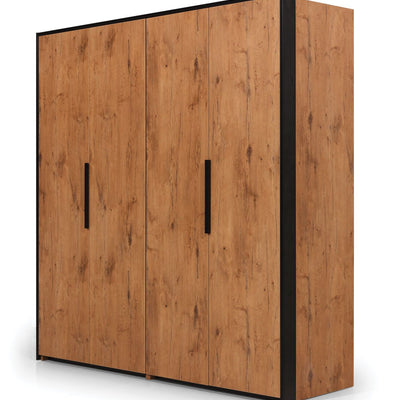 Loft Folding Door Wardrobe 204cm in Lancelot Oak