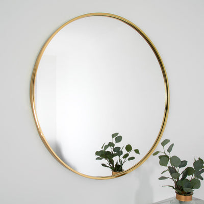 Gold Manhattan Round Mirror - Medium