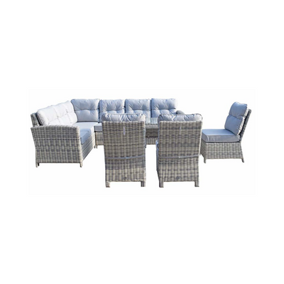 Ora Outdoor Corner Rattan Dining Set with 3 Chairs