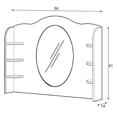 Story SO-06 Desk Hutch with Mirror
