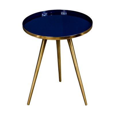 Side Table Blue Enamel Tray