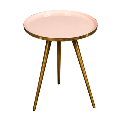 Side Table Pink Enamel Tray
