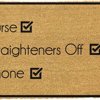 Purse, Straighteners , Phone Doormat