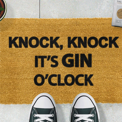 Knock Knock It's Gin O'Clock Doormat