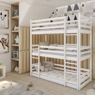Wooden Triple Bunk Bed Ted