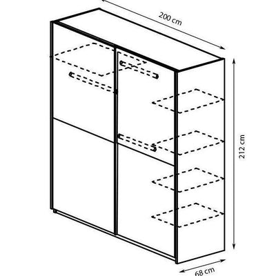 Cremona 2 Sliding Door Wardrobe 200cm