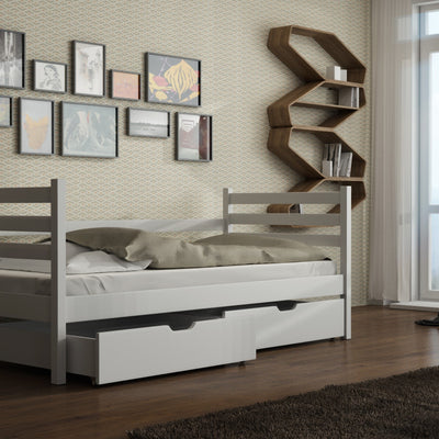 Wooden Single Bed Melanie with Storage