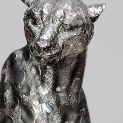 Silver Cheetah Figurine