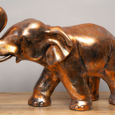 Copper Finish Large Elephant Figurine