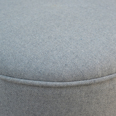 Round Grey Tweed Footstool