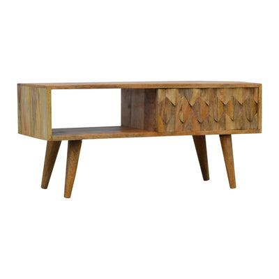 Pineapple Carved Media Unit with Sliding Door