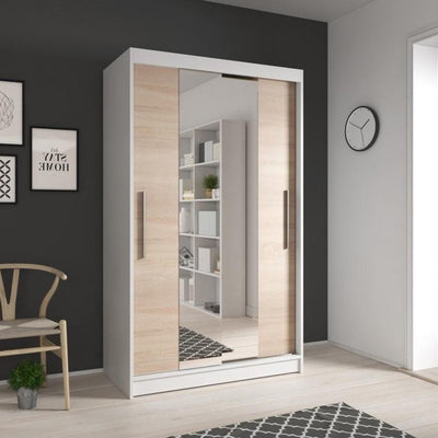 Neomi 01 Sliding Door Wardrobe 120cm in White Matt