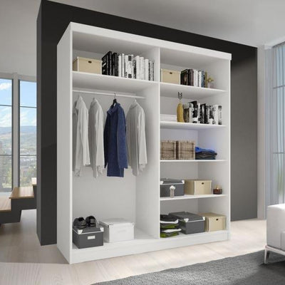 Neomi 05 Sliding Door Wardrobe 120cm in White Matt