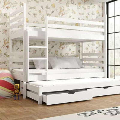 Wooden Bunk Bed Tomi with Trundle and Storage